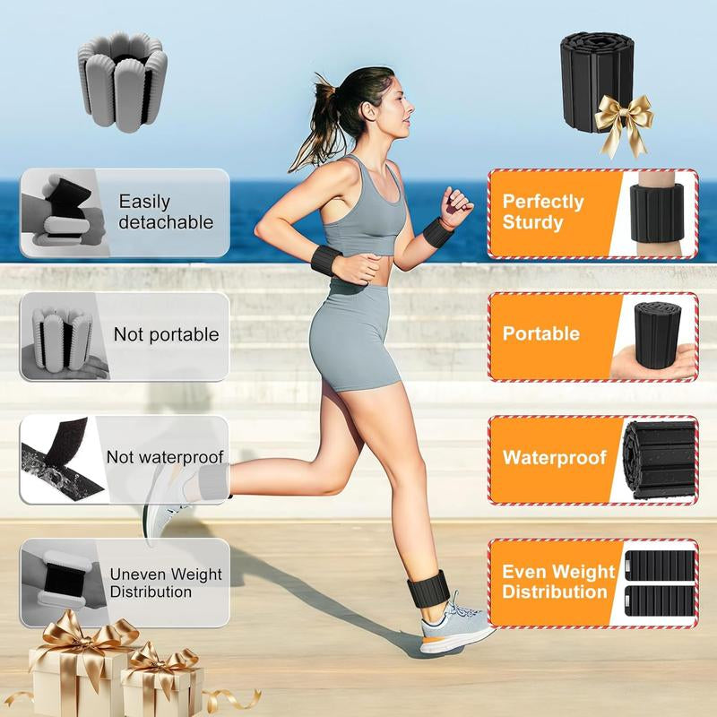 2025 Upgraded Magnetic Ankle & Wrist Weights for Women & Men Silicone Waterproof Non-Slip Adjustable Straps Ideal for Jogging Yoga Pilates Secure Magnetic Closure Comfortable Odor-Resistant