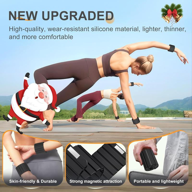 2025 Upgraded Magnetic Ankle & Wrist Weights for Women & Men Silicone Waterproof Non-Slip Adjustable Straps Ideal for Jogging Yoga Pilates Secure Magnetic Closure Comfortable Odor-Resistant